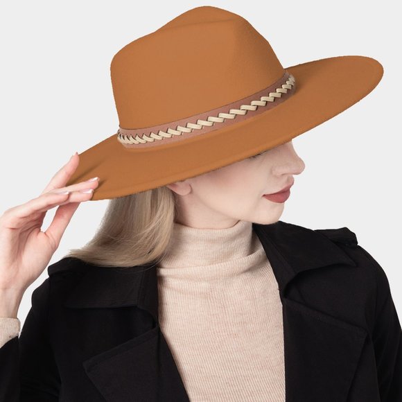 • Band Detailed Solid Panama Hat main image 2